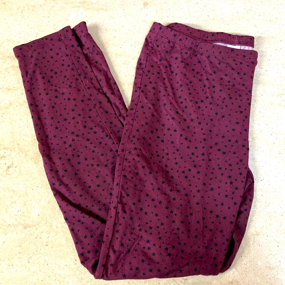 (3 for $15) Plum purple with black star soft leggings